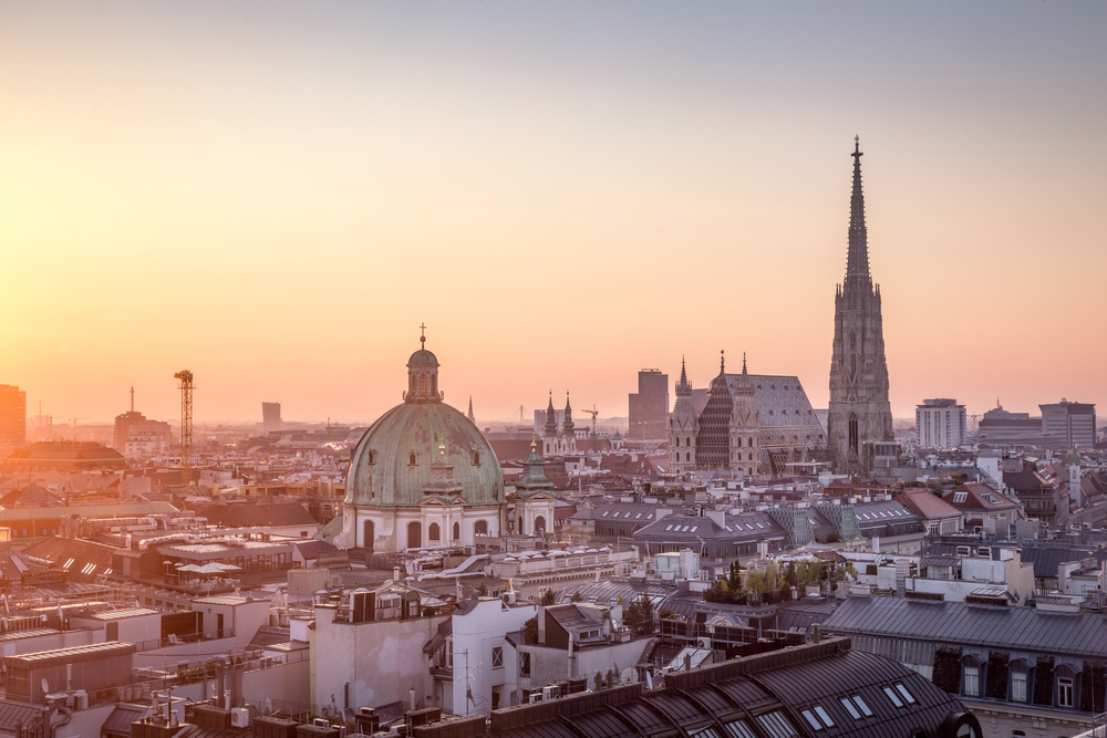 Vienna Skyline with St. Stephen's Cathedral, Vienna, Austria