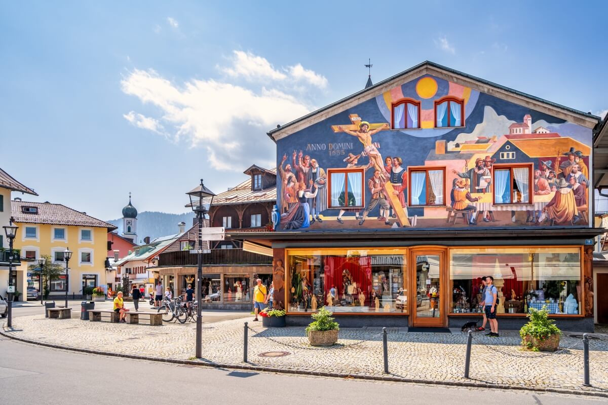 Small German town in Bavarian Alps