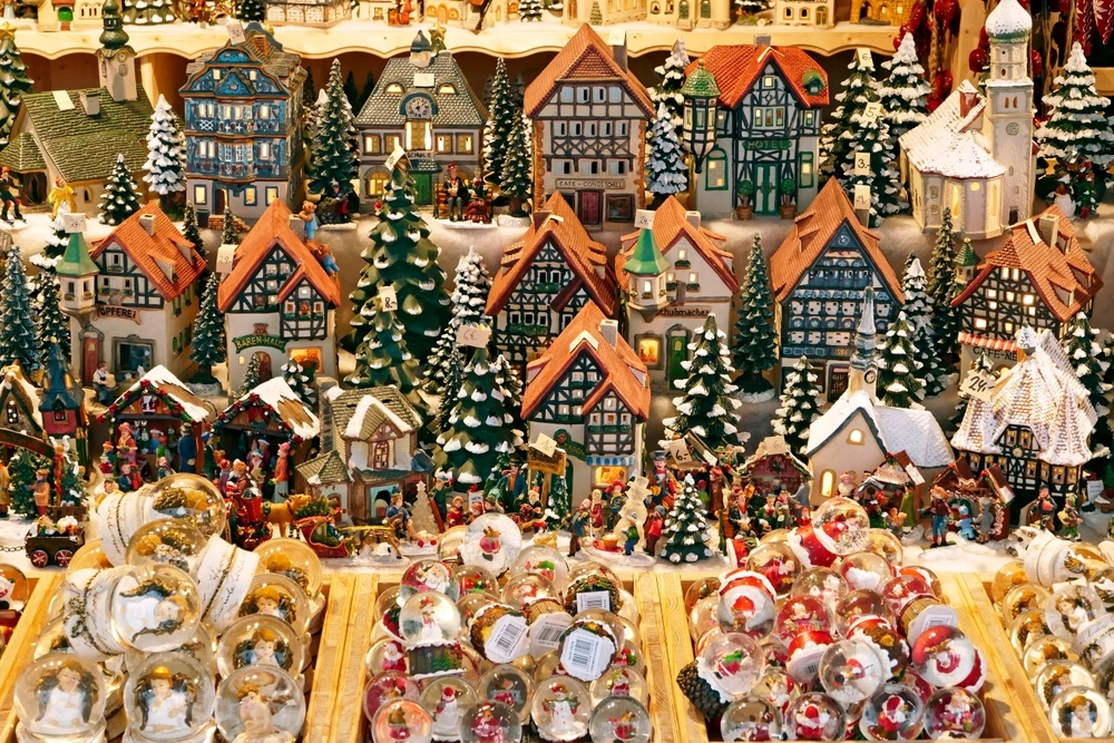 Salzburg Christmas market stall, as one of the best Christmas markets in Europe.